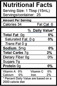 On Tap Oil & Vinegar balsamic vinegar nutritional info