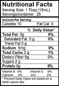 On Tap Oil & Vinegar balsamic vinegar nutritional info