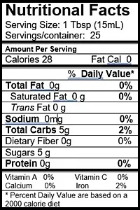 On Tap Oil & Vinegar balsamic vinegar nutritional info