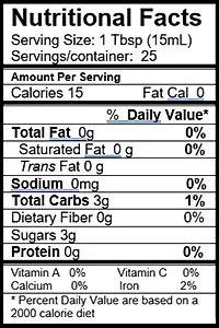 On Tap Oil & Vinegar wine vinegar nutritional info