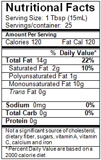 On Tap Oil & Vinegar olive oil nutritional info