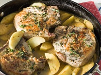 Pork Chops with Tarragon Apple Cream