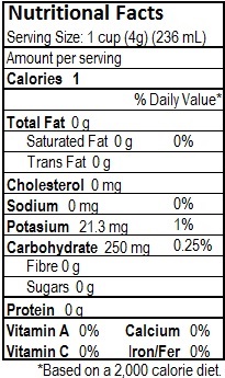 On Tap Oil & Vinegar tea nutritional info