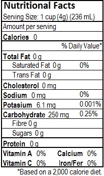 On Tap Oil & Vinegar tea nutritional info